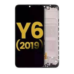 LCD Assembly With Frame Compatible For Huawei Y6 (2019) (Refurbished) (Midnight Black)