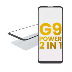 2 in 1 Front Glass With OCA Pre-Installed Compatible For Motorola Moto G9 Power (XT2091 / 2020)