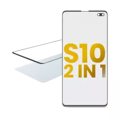 2 in 1 Front Glass With OCA Pre-Installed Compatible For Samsung Galaxy S10 Plus