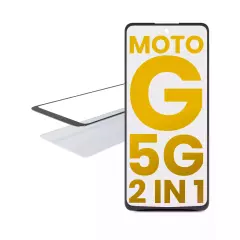 2 in 1 Front Glass With OCA Pre-Installed Compatible For Motorola Moto G 5G (XT2113-3 / 2020)