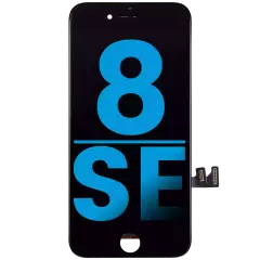 LCD Assembly with Steel Plate Compatible For iPhone 8 / SE (2020) (Aftermarket) (Black)