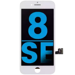 LCD Assembly with Steel Plate Compatible For iPhone 8 / SE (2020) (Aftermarket) (White)