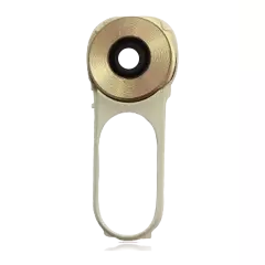 Back Camera Lens With Button Frame Compatible For LG V10 (Gold / White)