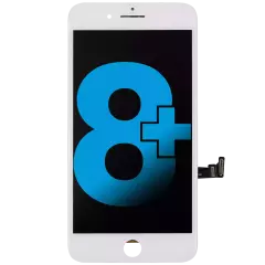 LCD Assembly with Steel Plate Compatible For iPhone 8 Plus (Aftermarket) (White)