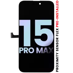 OLED Assembly With Proximity Sensor Flex Pre-Installed For iPhone 15 Pro Max (Service Pack)