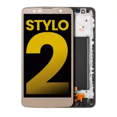 LCD Assembly With Frame Compatible For LG G Stylo 2 (Refurbished) (Gold)