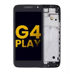 LCD Assembly With Frame Compatible For Motorola Moto G4 Play (XT1600 / XT1601 / XT1602 / XT1603 / XT1604 / XT1607 / XT1609 / 2016) (Refurbished) (Black)