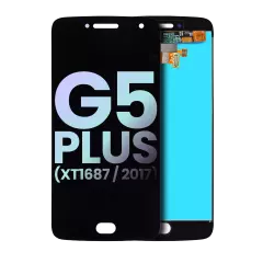 LCD Assembly Without Frame Compatible For Motorola Moto G5 Plus (XT1687 / 2017) (With Fingerprint Scanner) (Genuine OEM) (Black)