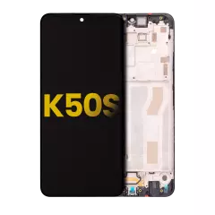 LCD Assembly With Frame Compatible For LG K50s (Refurbished) (Black)