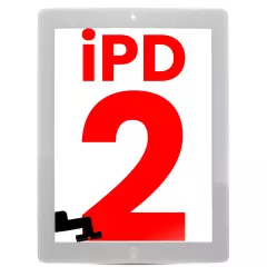 Digitizer For iPad 2 (Home Button Pre-Installed) (Aftermarket Plus) (White)