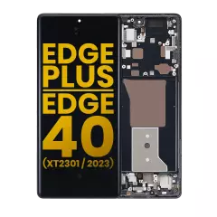 OLED Assembly With Frame Compatible For Motorola Edge Plus / Edge 40 Pro (XT2301 / 2023) (Genuine OEM) (Interstellar Black)