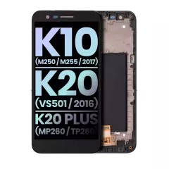 LCD Assembly With Frame Compatible For LG K10 (M250 / M255 / 2017) / K20 (VS501 / 2016) / K20 Plus (MP260 / TP260) (Genuine OEM) (All Colors)