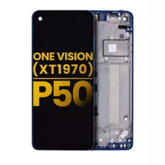 LCD Assembly With Frame For Motorola One Vision (XT1970 / 2019) / P50 (Refurbished) (Sapphire Gradient)
