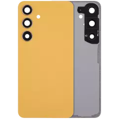 Back Cover Glass With Camera Lens Compatible For Samsung Galaxy S24 5G (No Logo) (Aftermarket Plus) (Sandstone Orange)