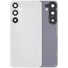 Back Cover Glass With Camera Lens Compatible For Samsung Galaxy S24 Plus 5G (No Logo) (Aftermarket Plus) (Marble Gray)
