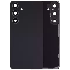 Back Cover Glass With Camera Lens Compatible For Samsung Galaxy S24 Plus 5G (No Logo) (Aftermarket Plus) (Onyx Black)