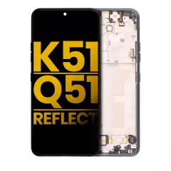 LCD Assembly With Frame Compatible For LG K51 / Q51 / Reflect (Refurbished) (Black)
