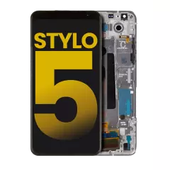 LCD Assembly With Frame Compatible For LG Stylo 5 (Refurbished) (Silvery White)