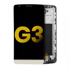 LCD Assembly With Frame Compatible For LG G3 (Refurbished) (Gold)