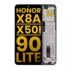 LCD Assembly With Frame Compatible For Honor X8A / X50i / 90 Lite (Refurbished) (Midnight Black)