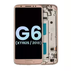 LCD Assembly With Frame Compatible For Motorola Moto G6 (XT1925 / 2018) (Genuine OEM) (Oyster Blush)