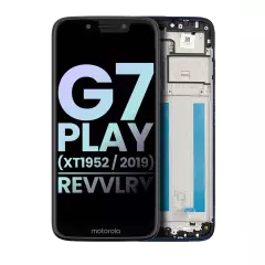 LCD Assembly With Frame Compatible For Motorola Moto G7 Play (XT1952DL  / 2019) / T-Mobile Revvlry (Genuine OEM) (Starry Black)