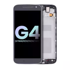 LCD Assembly With Frame Compatible For Motorola Moto G4 (XT1620 / XT1621 / XT1622 / XT1625 / XT1626 / 2016) (Genuine OEM) (Black)