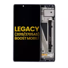 LCD Assembly With Frame Compatible For Coolpad Legacy 2019 (3705AS / Boost Mobile Version) (Refurbished) (Black)