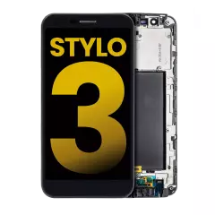 LCD Assembly With Frame Compatible For LG Stylo 3 (Refurbished) (Black)