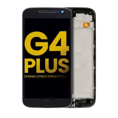 LCD Assembly With Frame Compatible For Motorola Moto G4 Plus (XT1640 / XT1641 / XT1642 / XT1644 / 2016) (Refurbished) (Black)