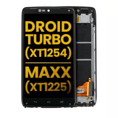 LCD Assembly For Motorola Droid Turbo With Frame (Black) (XT1254)
