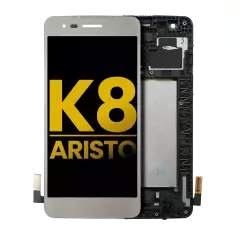 LCD Assembly With Frame Compatible For LG K8 (2017) / Aristo (US Version) (Refurbished) (Silver)
