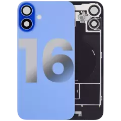 Back Glass w/ MagSafe Magnet & NFC & Flashlight Flex For iPhone 16 (Used OEM Pull: Grade A) (Ultramarine)