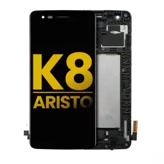 LCD Assembly With Frame Compatible For LG K8 (2017) / Aristo (US Version) (Refurbished) (Black)