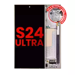 OLED Assembly With Frame Compatible For Samsung Galaxy S24 Ultra (US & International Version) (Aftermarket Plus) (Titanium Yellow)