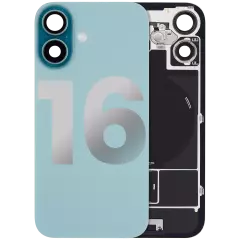 Back Glass w/ MagSafe Magnet & NFC & Flashlight Flex For iPhone 16 (Used OEM Pull: Grade A) (Teal)