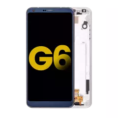 LCD Assembly With Frame Compatible For LG G6 (Refurbished) (Ice Platinum Silver)