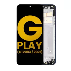 LCD Assembly With Frame Compatible For Motorola Moto G Play (XT2093 / 2021) (Refurbished) (Misty Blue)