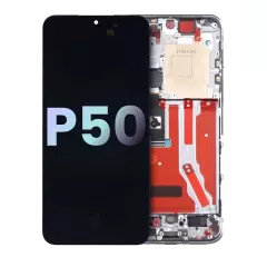 OLED Assembly With Frame Compatible For Huawei P50 (Genuine OEM) (White)