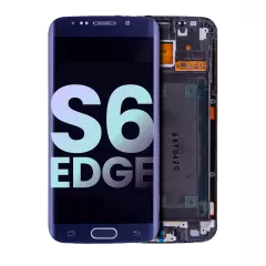 OLED Assembly With Frame Compatible For Samsung Galaxy S6 Edge (CDMA: Verizon / Sprint) (Service Pack) (Black Sapphire)