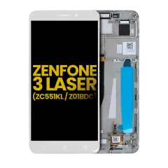 LCD Assembly With Frame Compatible For Asus ZenFone 3 Laser (ZC551KL / 2016) (Refurbished) (White)