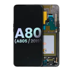 OLED Assembly With Frame Compatible For Samsung Galaxy A80 (A805 / 2019) (Service Pack) (Phantom Black)
