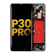 OLED Assembly With Frame Compatible For Huawei P30 Pro (Refurbished) (Black)