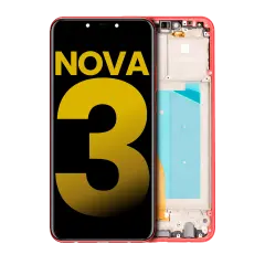 LCD Assembly With Frame Compatible For Huawei Nova 3 (Refurbished) (Red)