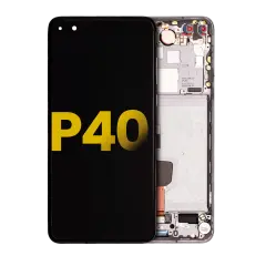 OLED Assembly With Frame Compatible For Huawei P40 (Refurbished) (Black)
