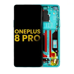 OLED Assembly With Frame Compatible For OnePlus 8 Pro (Refurbished) (Glacial Green)