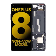 OLED Assembly With Frame Compatible For OnePlus 8 / 5G (Non-Verizon 5G UW Frame) (Refurbished) (Onyx Black)