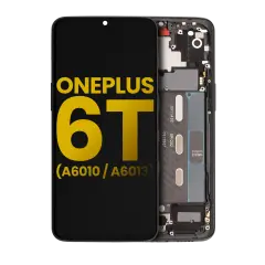 OLED Assembly With Frame Compatible For OnePlus 6T (A6010 / A6013) (Refurbished) (Mirror Black)