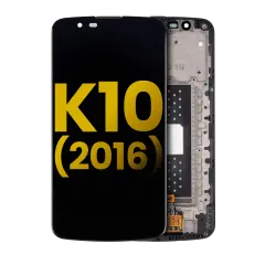 LCD Assembly With Frame Compatible For LG K10 (2016) (Refurbished) (Black)