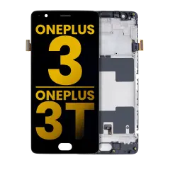 OLED Assembly With Frame Compatible For OnePlus 3 / OnePlus 3T (Refurbished) (Black)